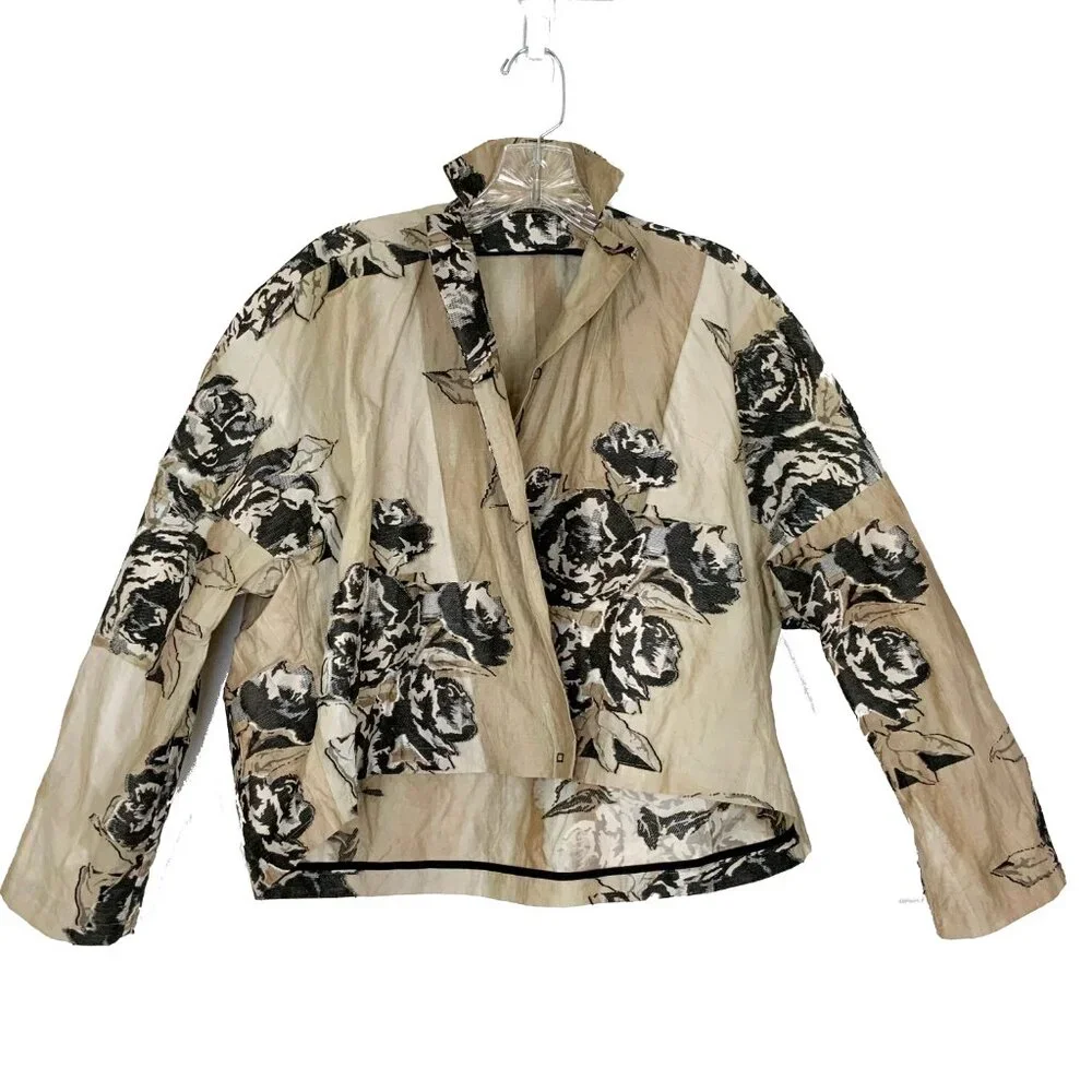 Annette Gortz Germany Art-to-Wear Textured Floral Sculptural Jacket Medium - Picture 2 of 16